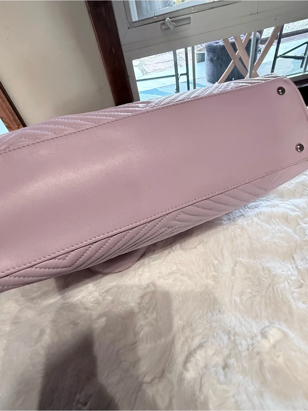 Bally Quilted Lavender Manuela Tote with Tassel